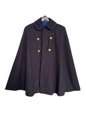 1940s Pennsylvania National Guard Nurse's Cape  Blue Wool Light Blue Lining